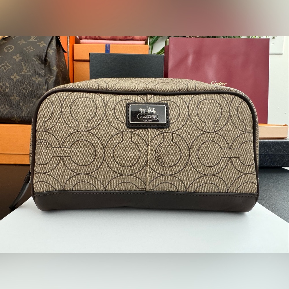Authentic Coach Signature Coated Canvas Travel Kits